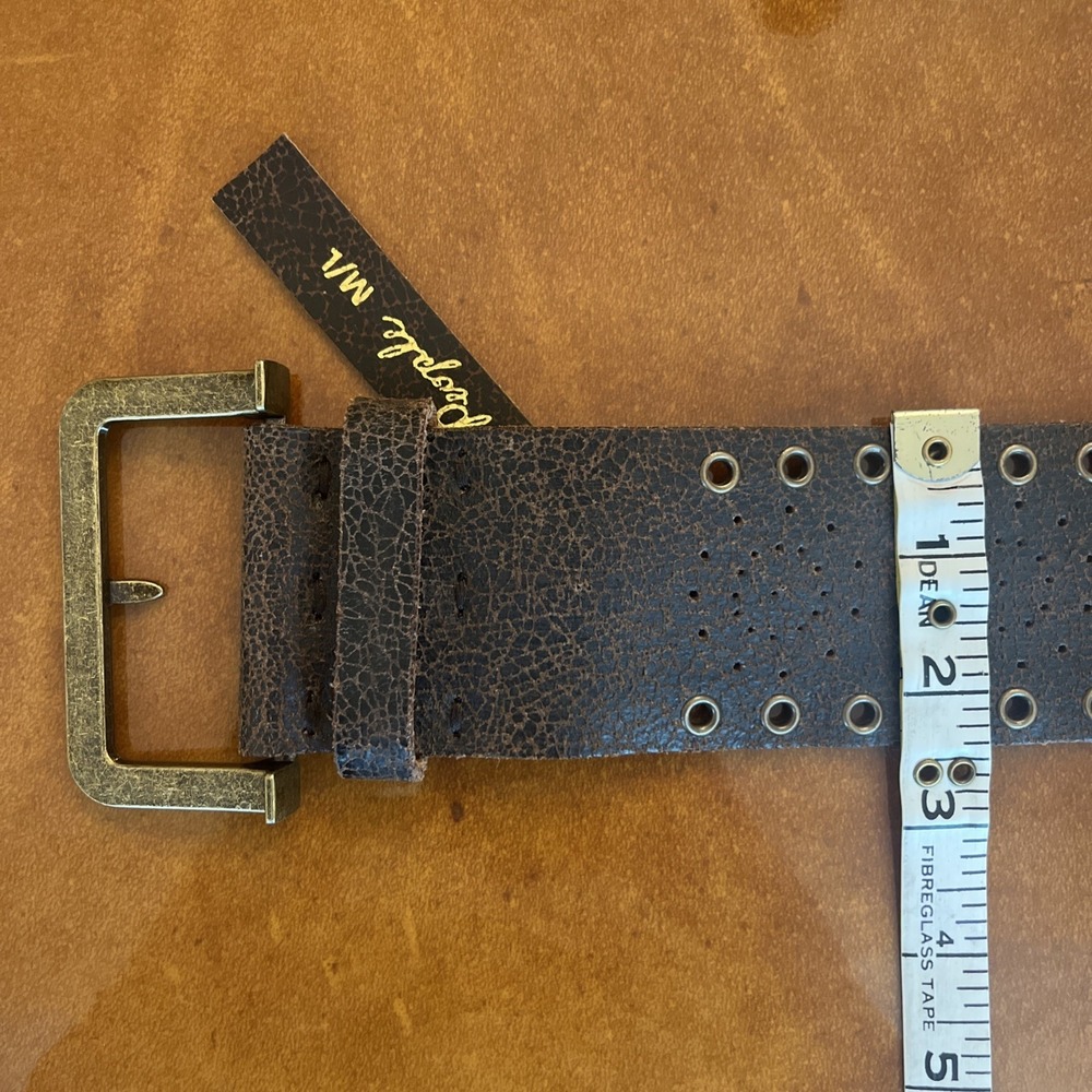 Free People Wide Leather Belt Boho Western Size Med/ Large Brown - Picture 9 of 9